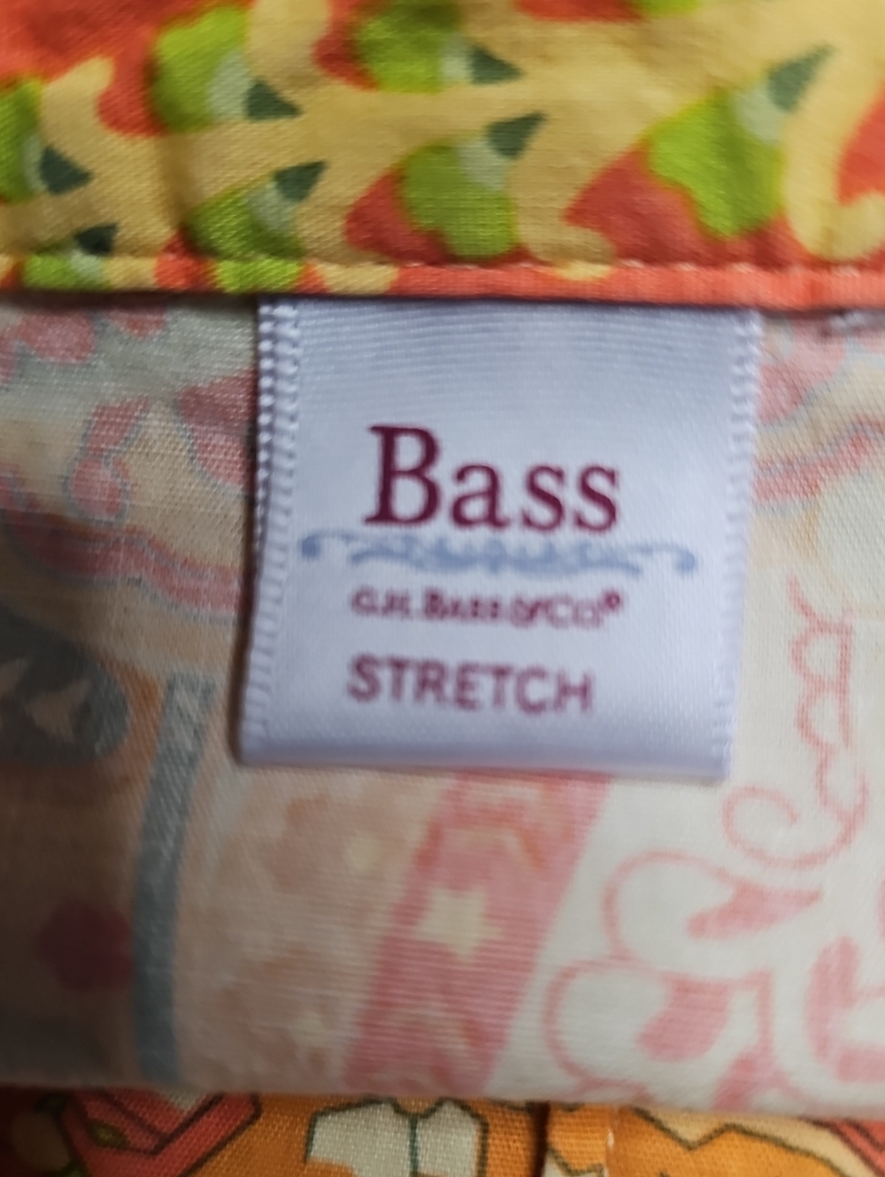 Bass Paisley Button-Down Shirt - Pink, Green, Tan - Picture 6 of 6